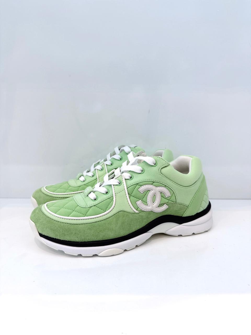 GREEN DIAMOND PATTERN CC SNEAKERS 41