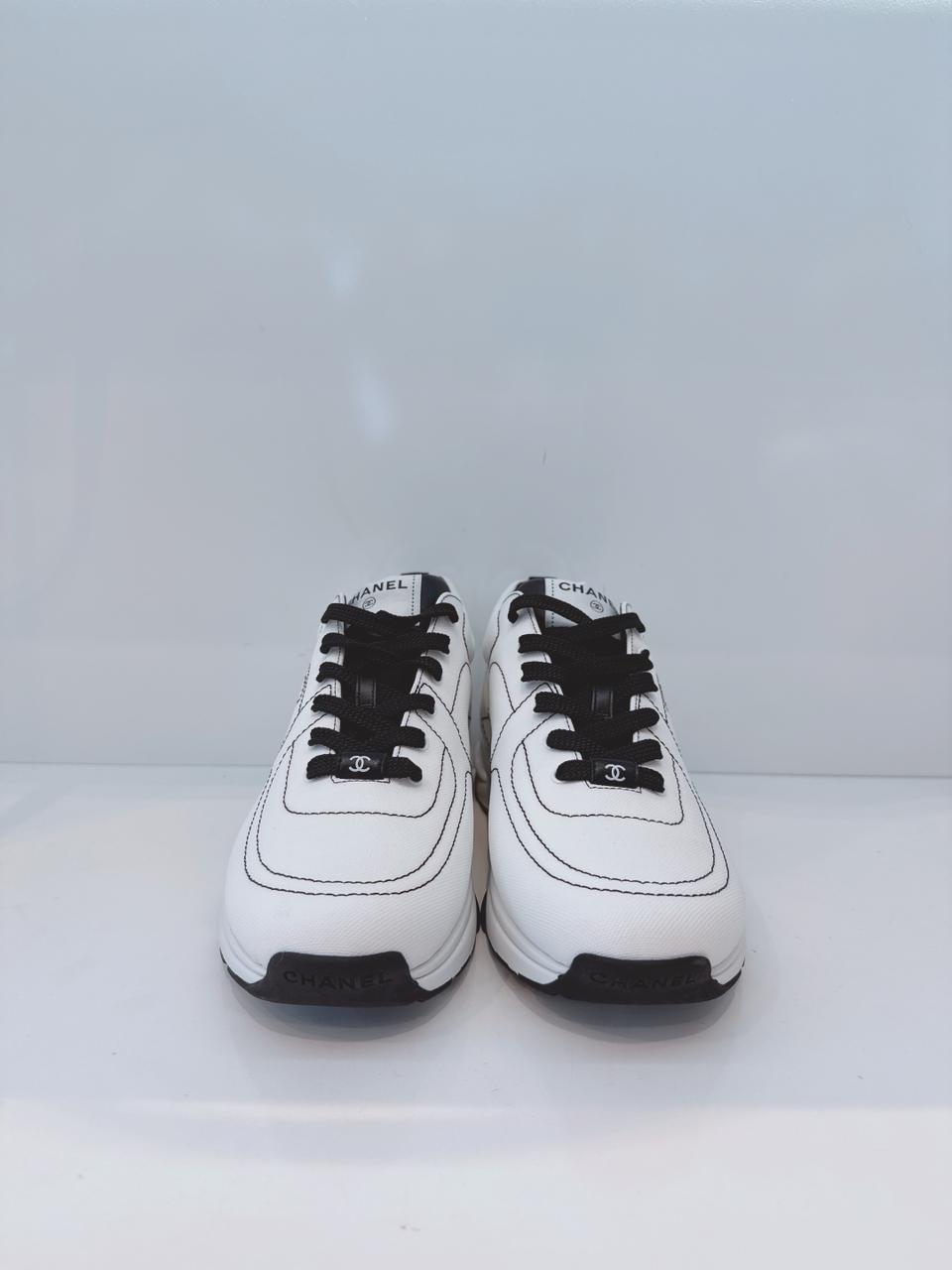 WHITE BLACK COTTON WOMENS CC SNEAKERS 41