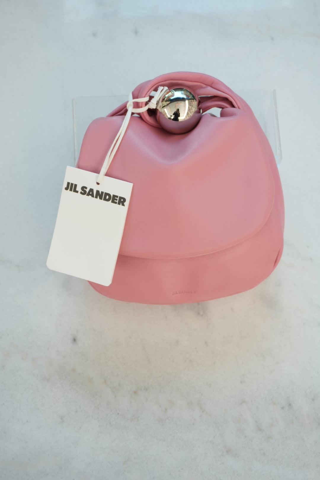 PINK SPHERE LEATHER POUCH BAG