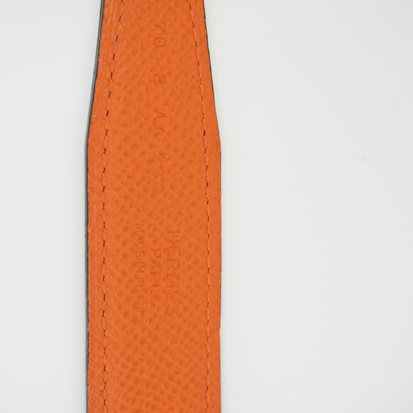 BLACK ORANGE SWIFT EPSOM 24MM MINI H BELT 70