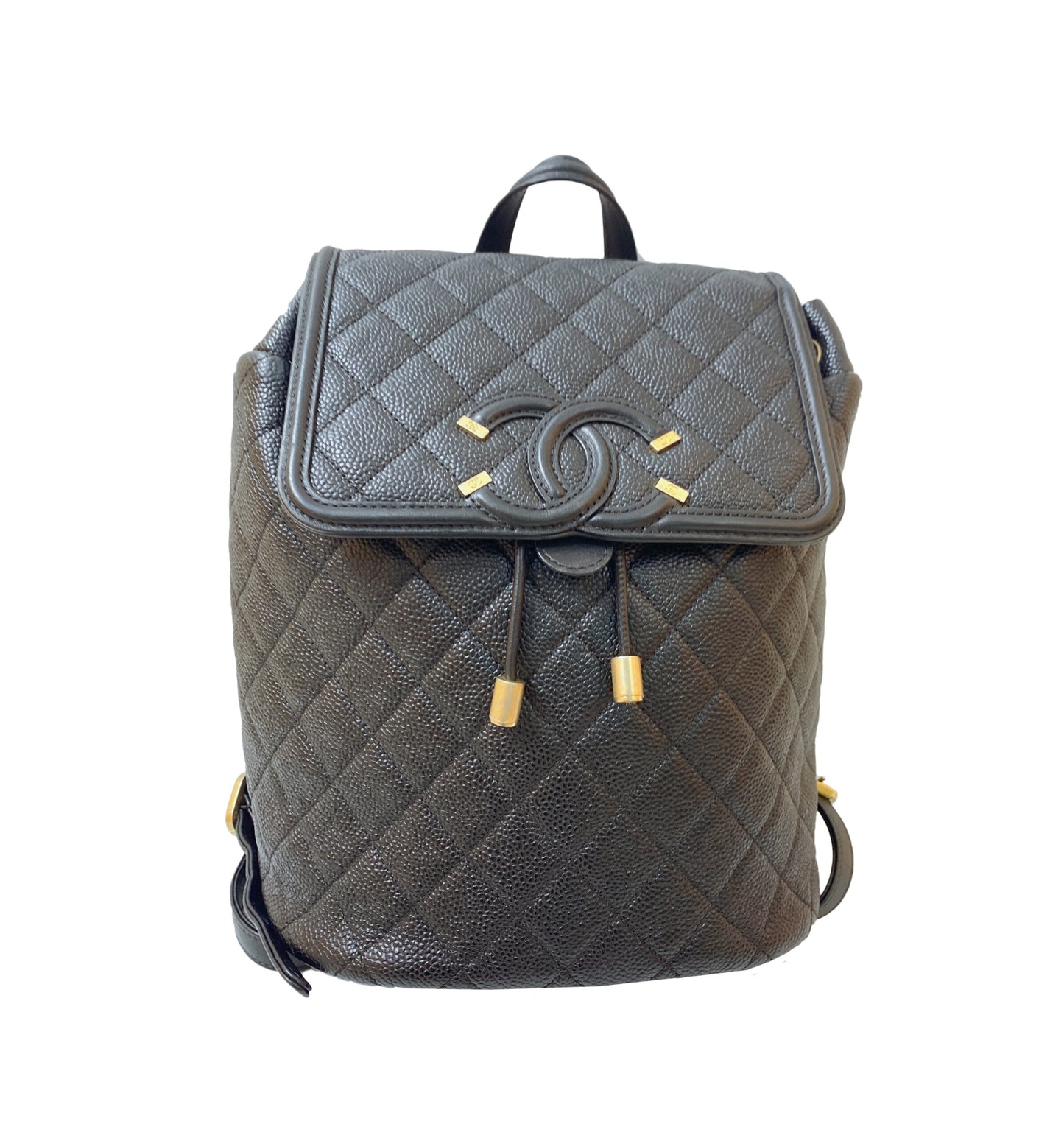 BLACK CAVIAR LEATHER CC FILIGREE BACKPACK