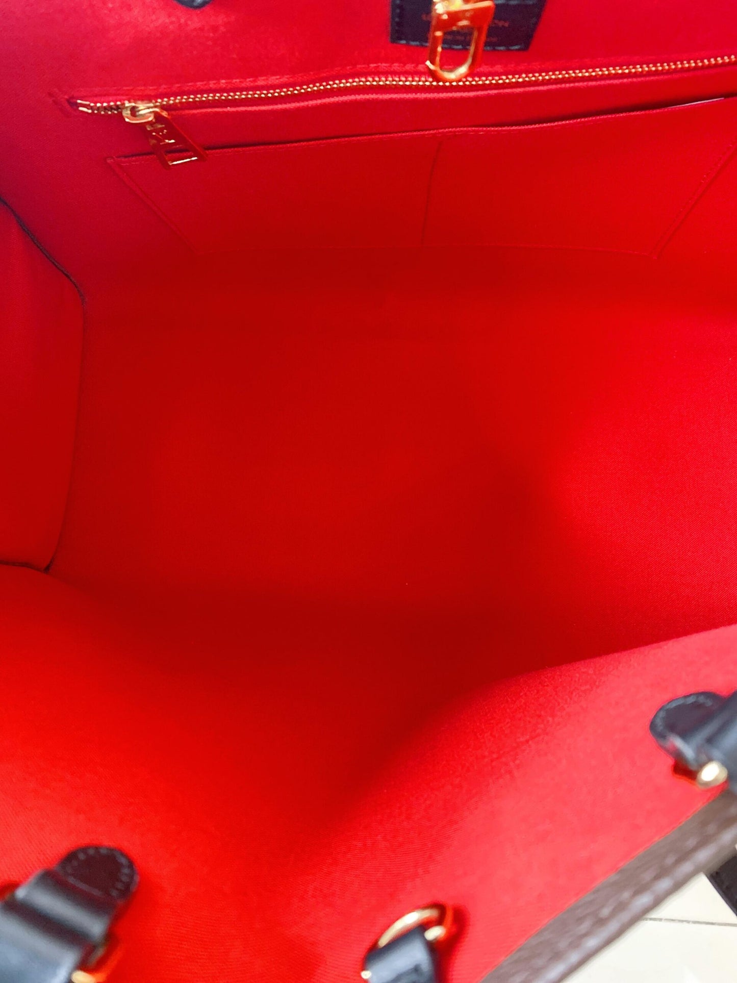 BROWN GIANT MONOGRAM COATED CANVAS ONTHEGO GM HANDBAG