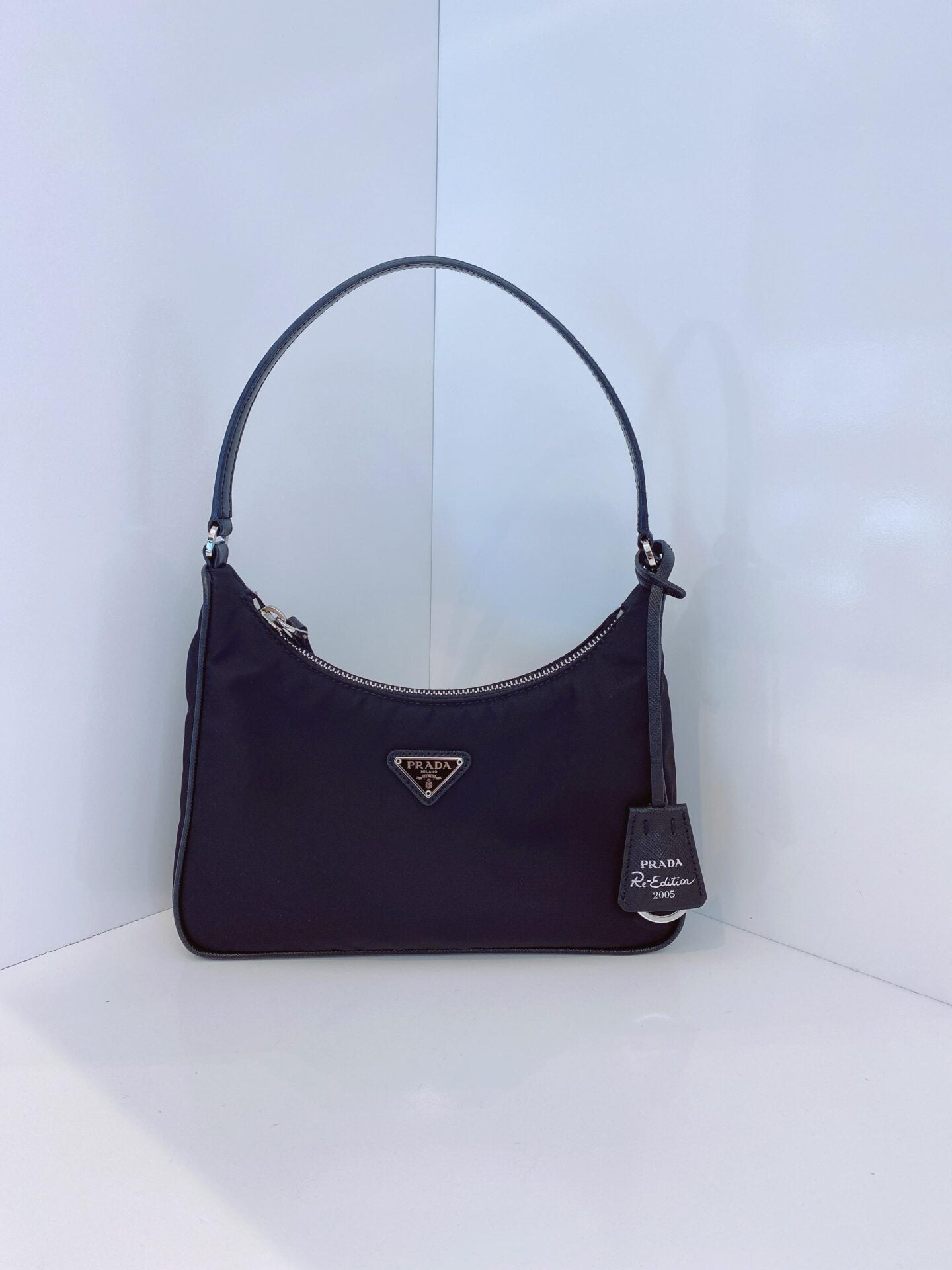 BLACK NYLON MINI RE-EDITION 2005 SHOULDER BAG