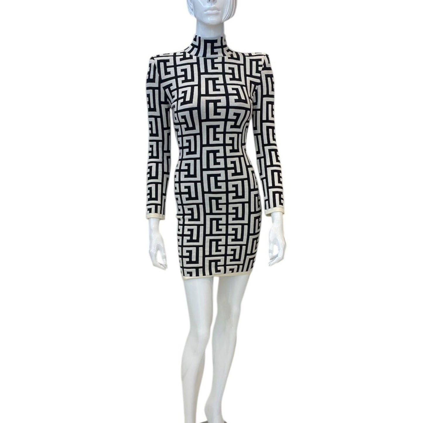 MONOGRAM KNIT LONGSLEEVES DRESS 36