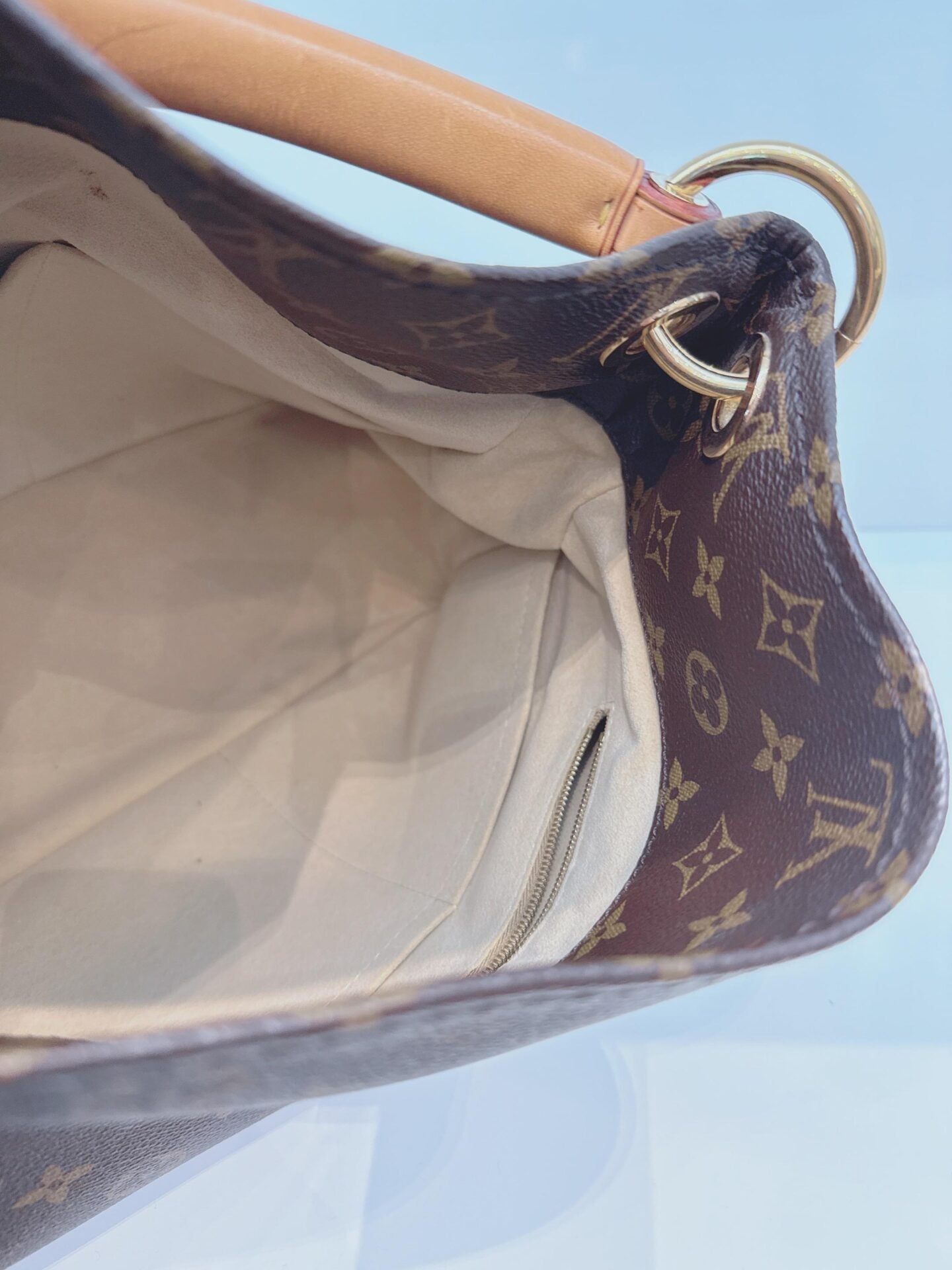 BROWN MONOGRAM COATED CANVAS ARTSY MM BAG