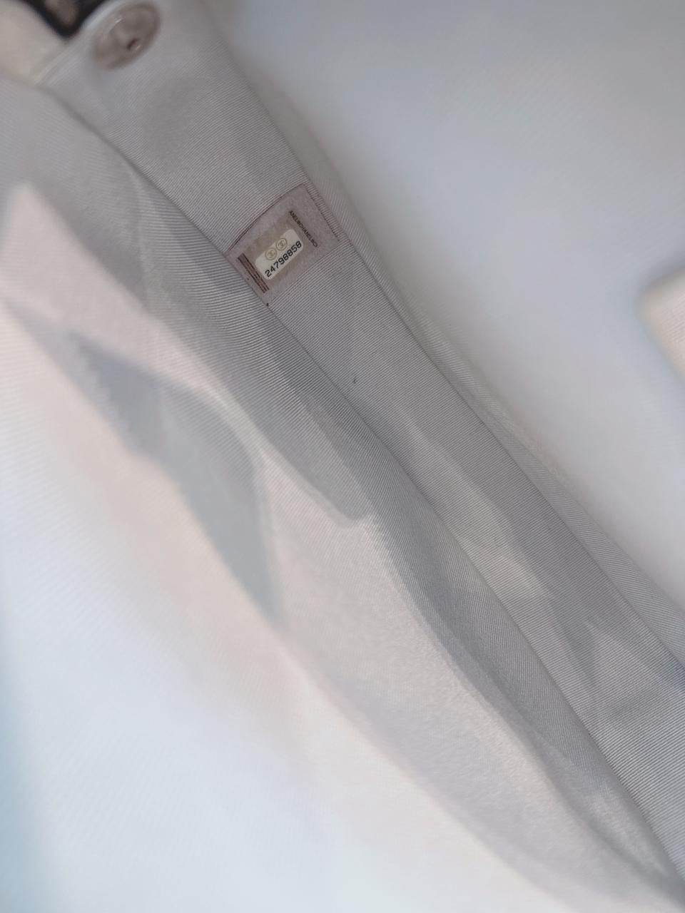 SILVER METALLIC AGED CALFSKIN PATENT PLANET MINAUDIERE SHOULDER BAG