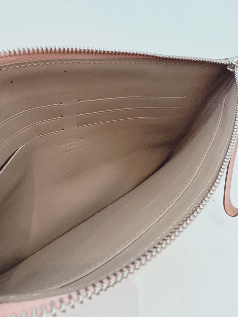 PINK CALFSKIN LEATHER CACHEMIRE W POCHETTE WRISTLET