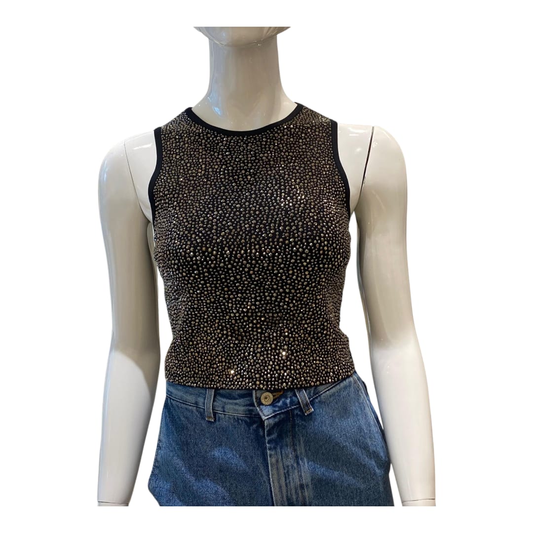 DARINA CRYSTAL EMBELLISHED CROP TOP S