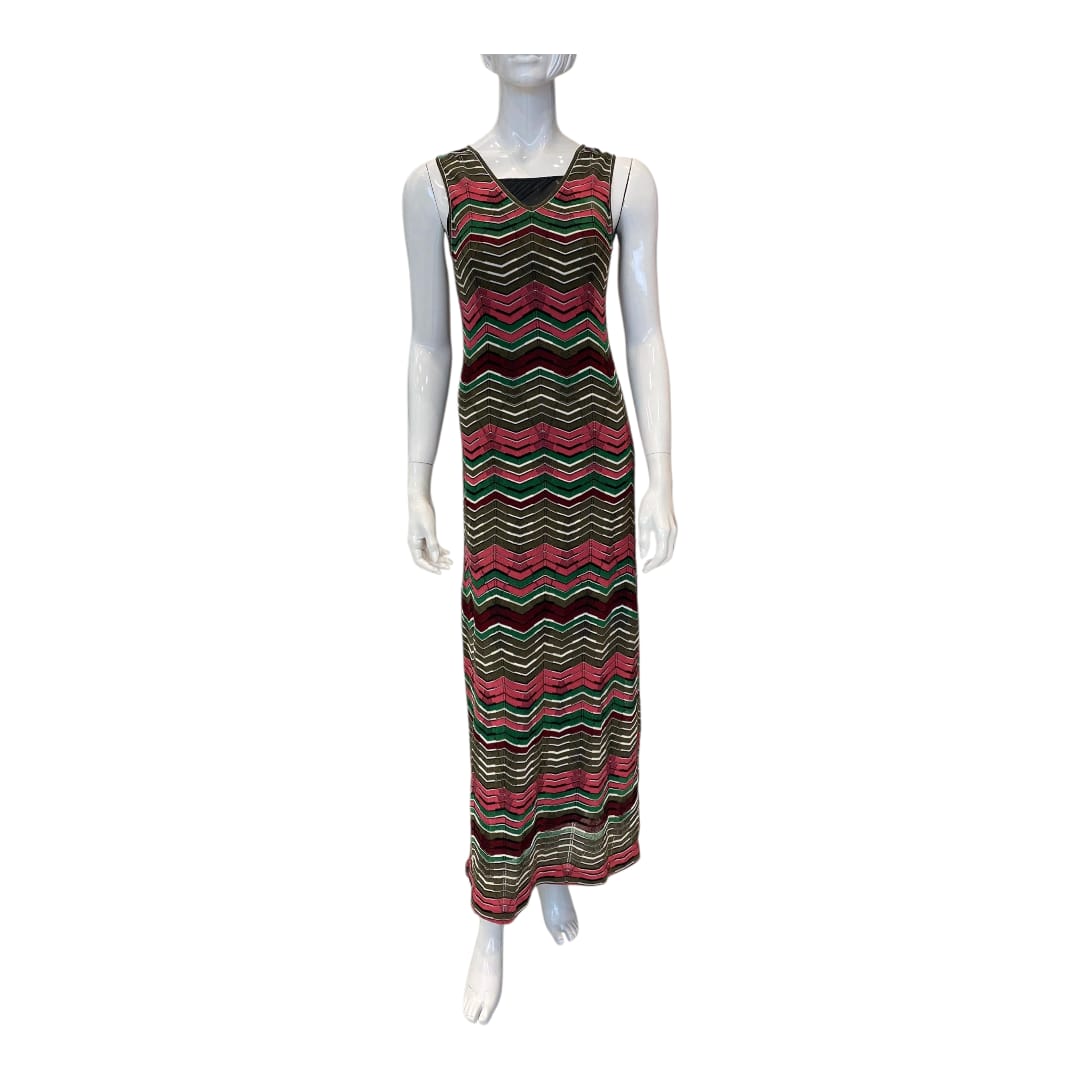 PINK MULTI STRIPED LONG KNIT DRESS 40