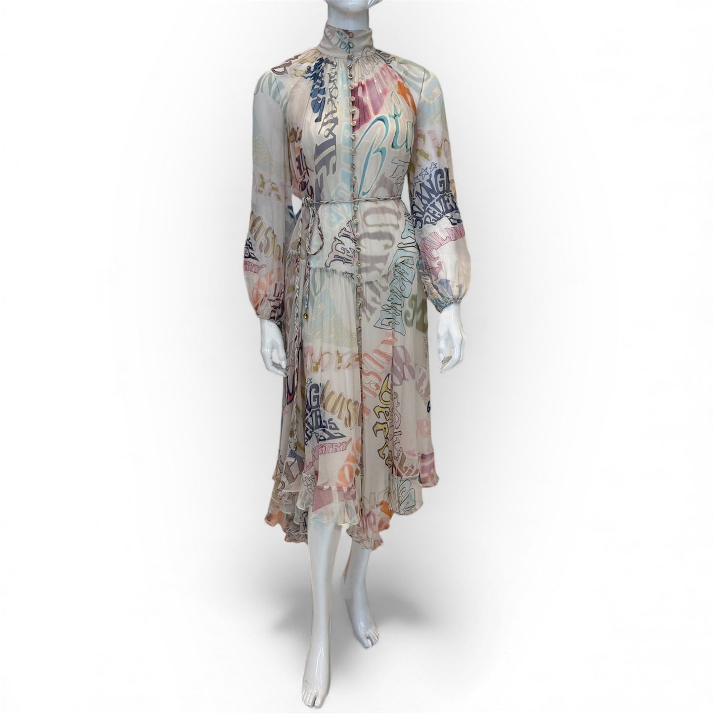 SILK MID-LENGTH DRESS MULTICOLOUR