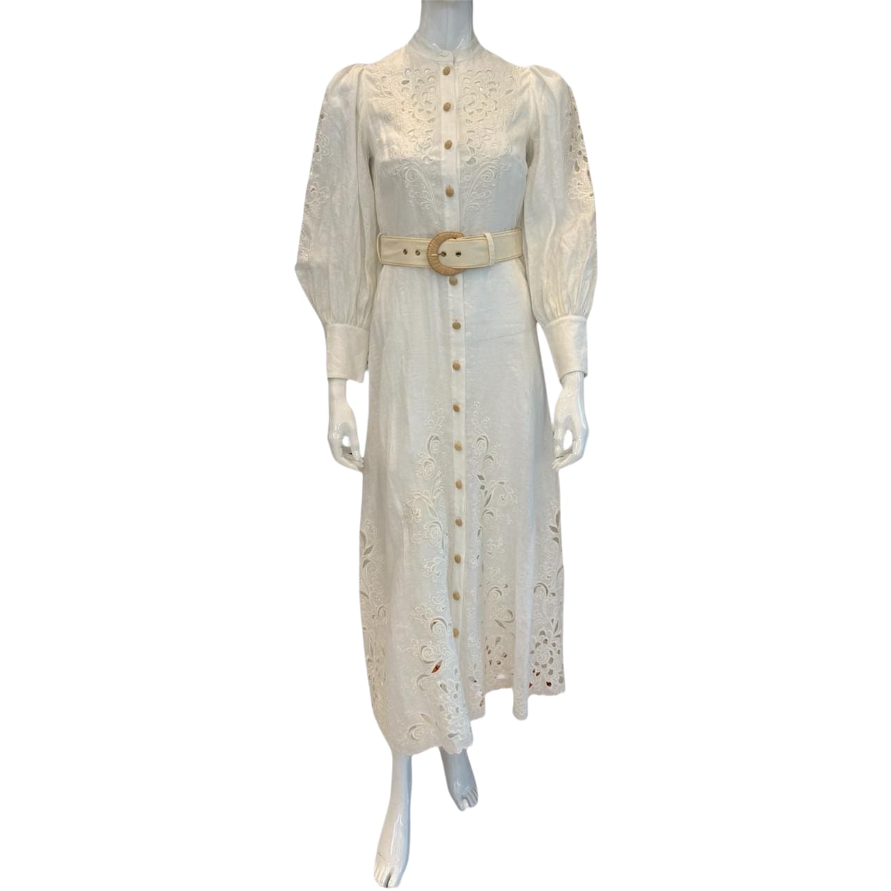 WHITE PEGGY EMBROIDERED LONG DRESS 0