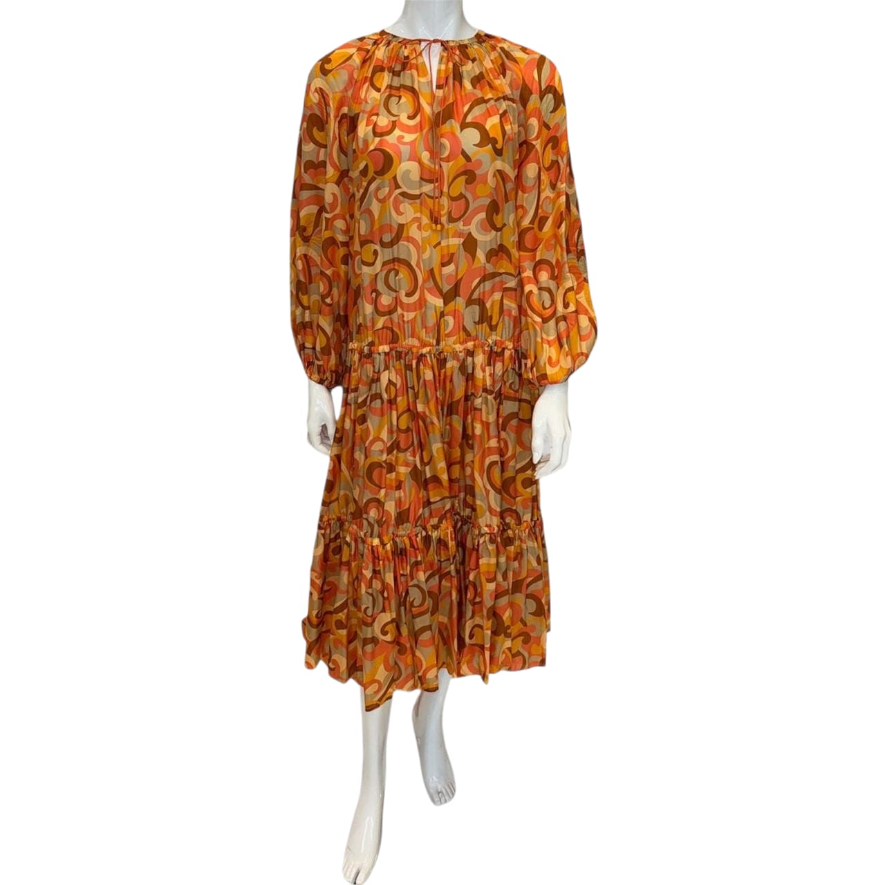 MULTICOLOUR FLORAL PRINTED PANELED MAXI DRESS 0