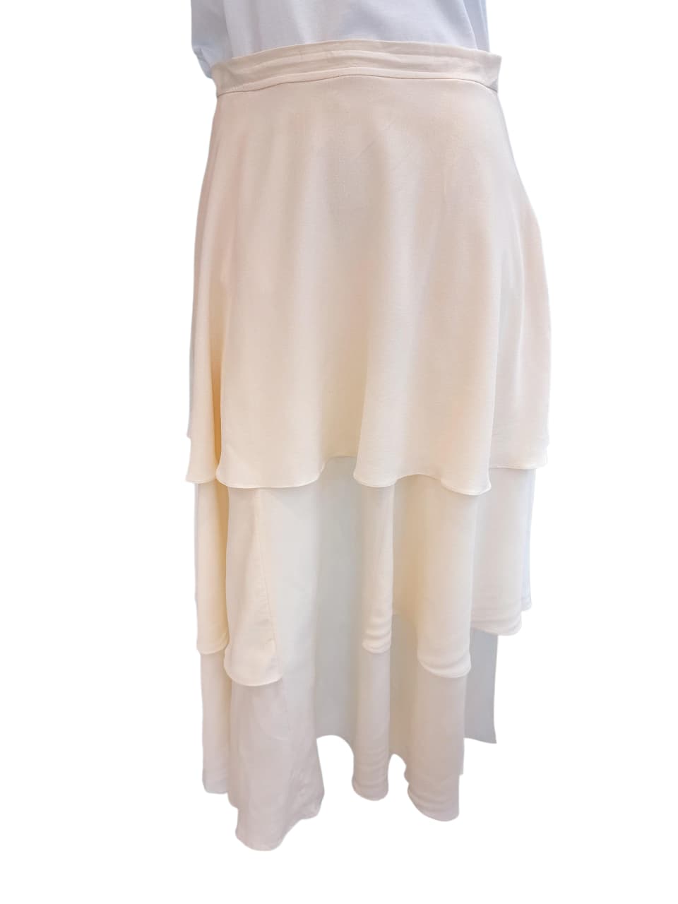 IVORY LAYERED MIDI SKIRT 40