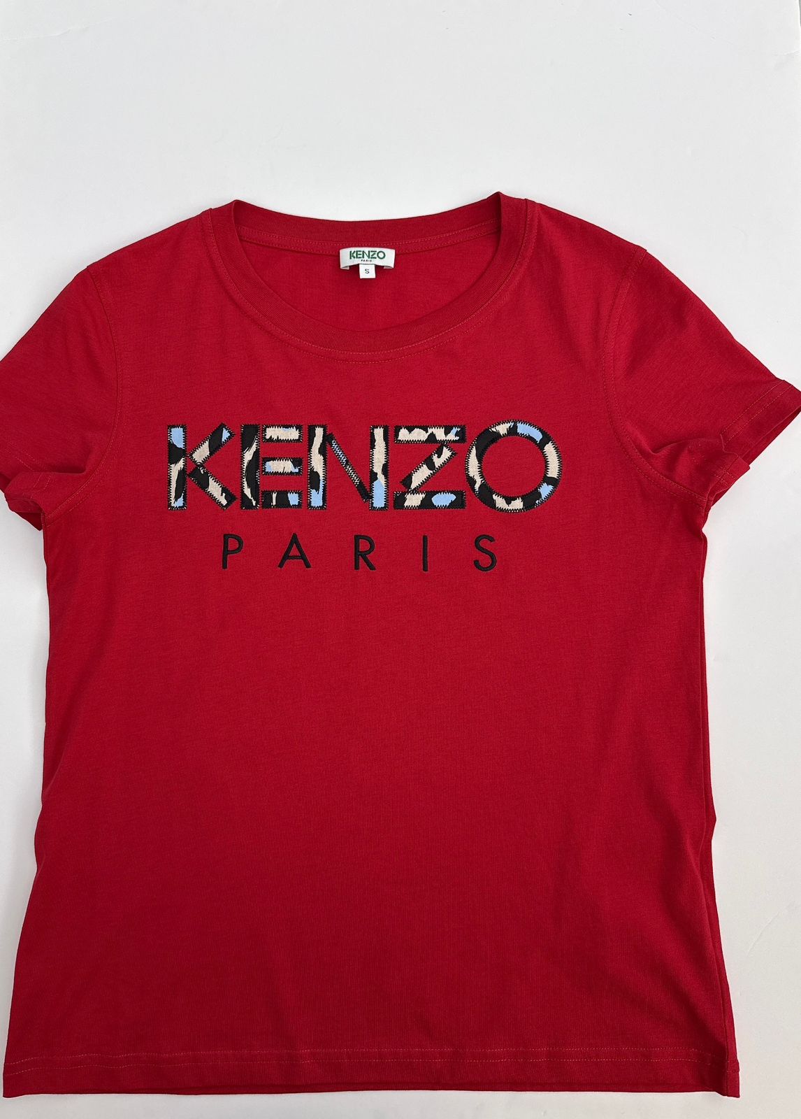 RED LOGO PRINT T-SHIRT S