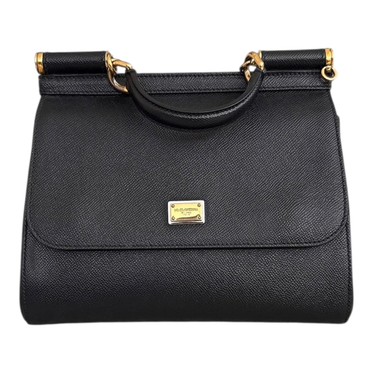 BLACK DAUPHINE CALFSKIN MEDIUM SICILY BAG
