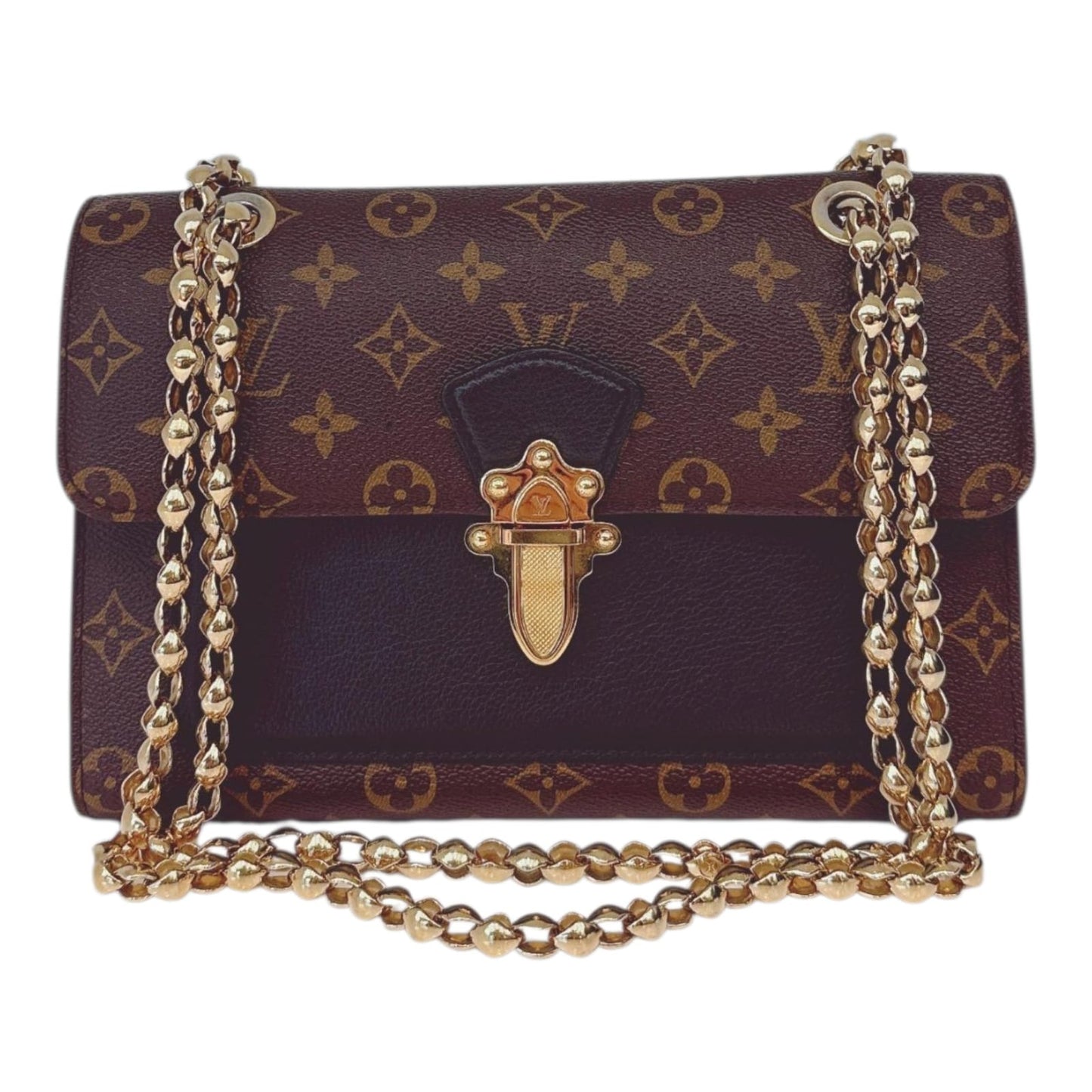 BLACK MONOGRAM CANVAS VICTOIRE HANDBAG