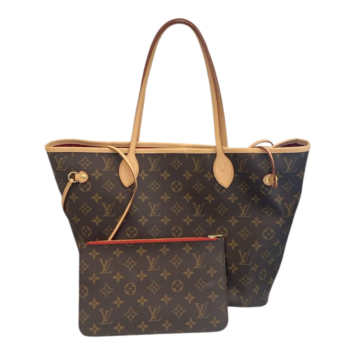 BROWN MONOGRAM CANVAS NEVERFULL MM TOTE BAG