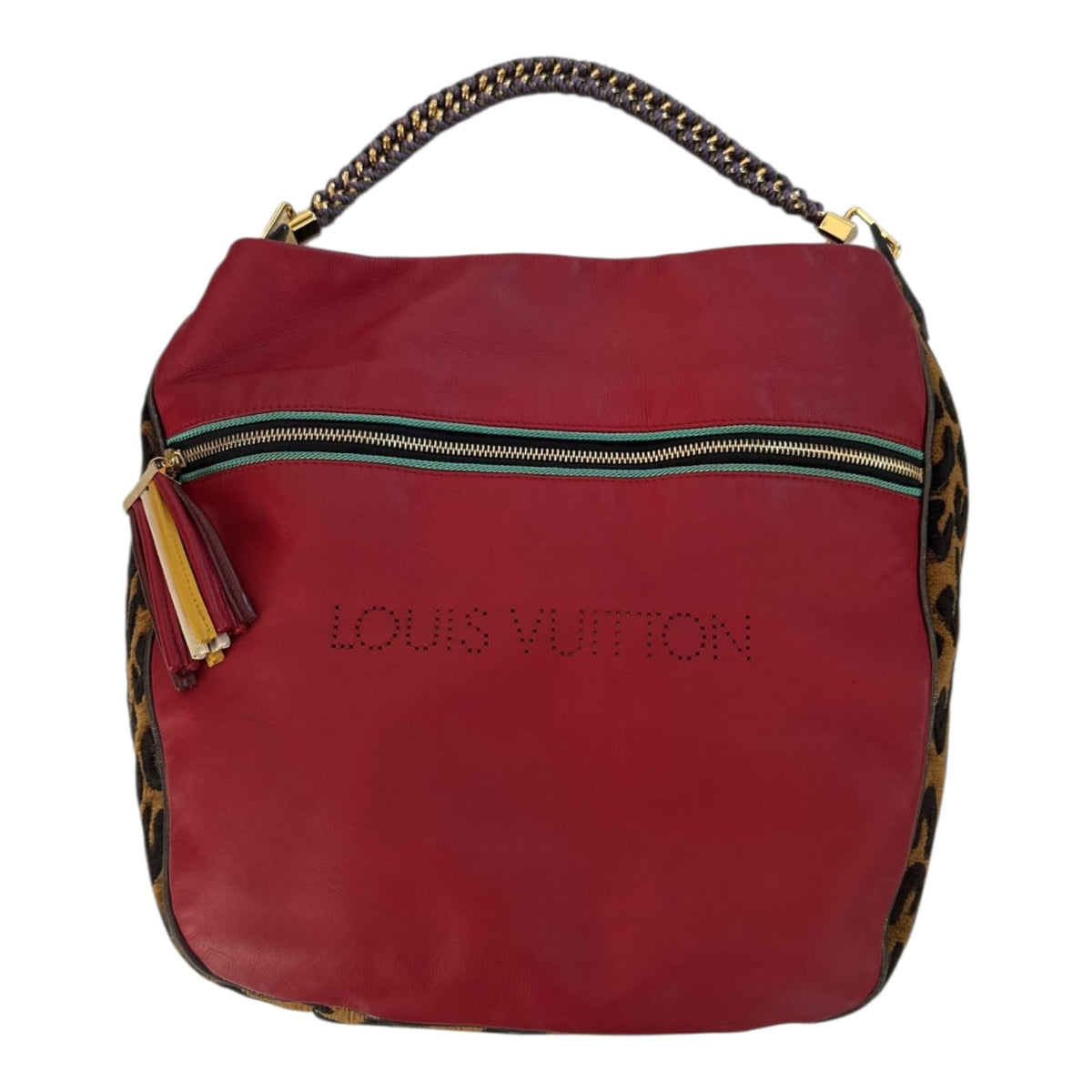 RED LEATHER AND JACQUARD LIMITED EDITION SAFARI FLIGHT BAG