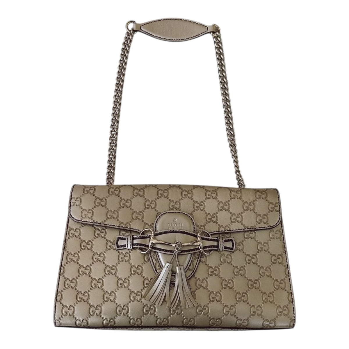 METALLIC GOLD GUCCISSIMA LEATHER MEDIUM EMILY SHOULDER BAG