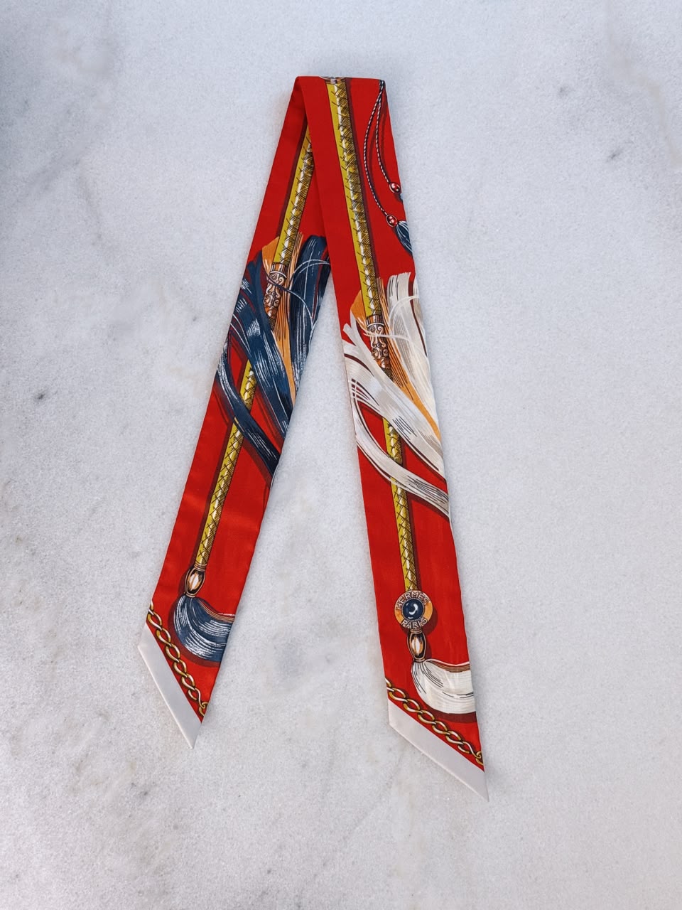 RED CAVALCADES TWILLY SILK SCARF
