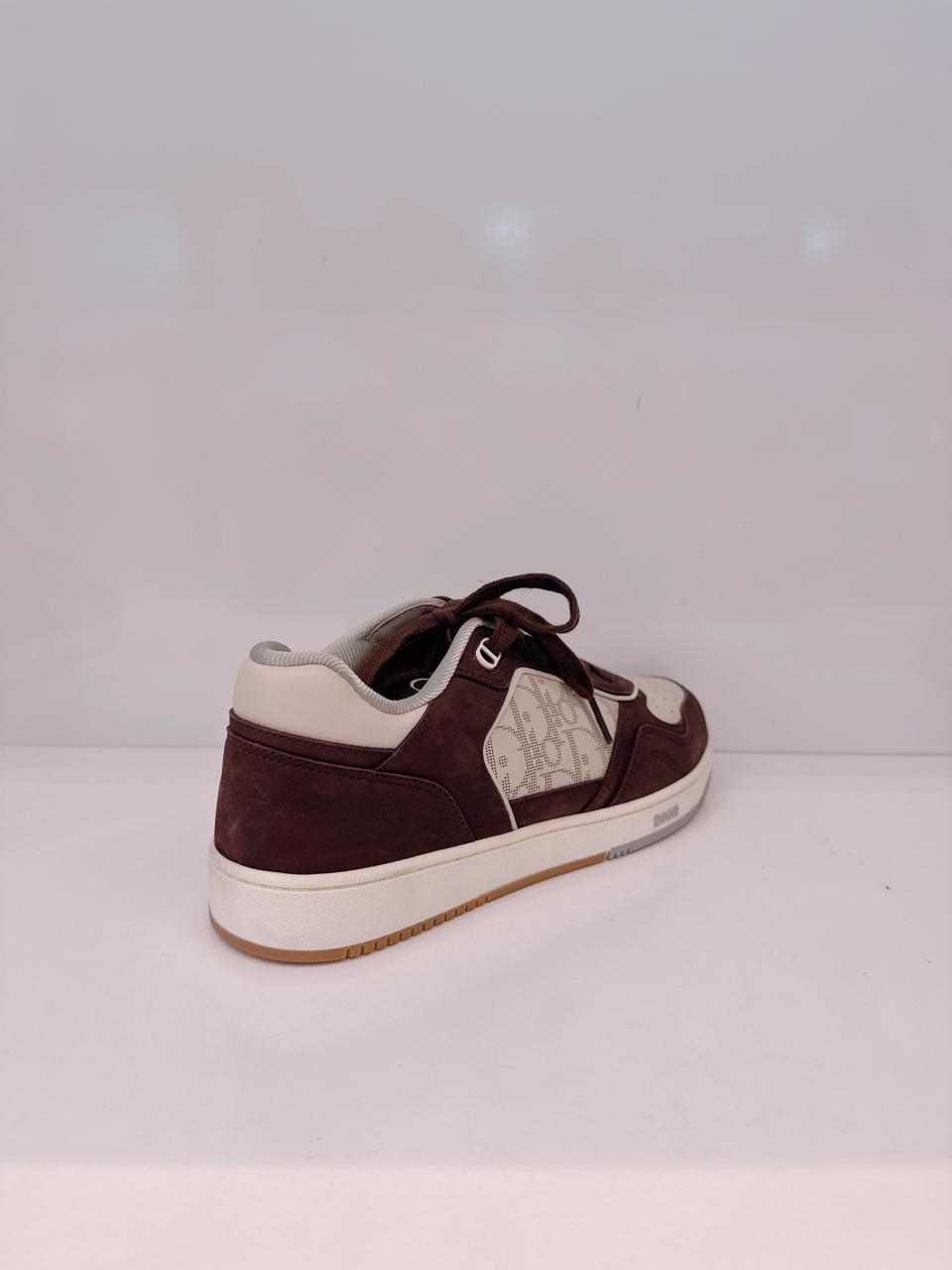 B27 UPTOWN LOW TOP TOP SNEAKER BROWN & BEIGE DIOR OBLIQUE JACQUARD 40