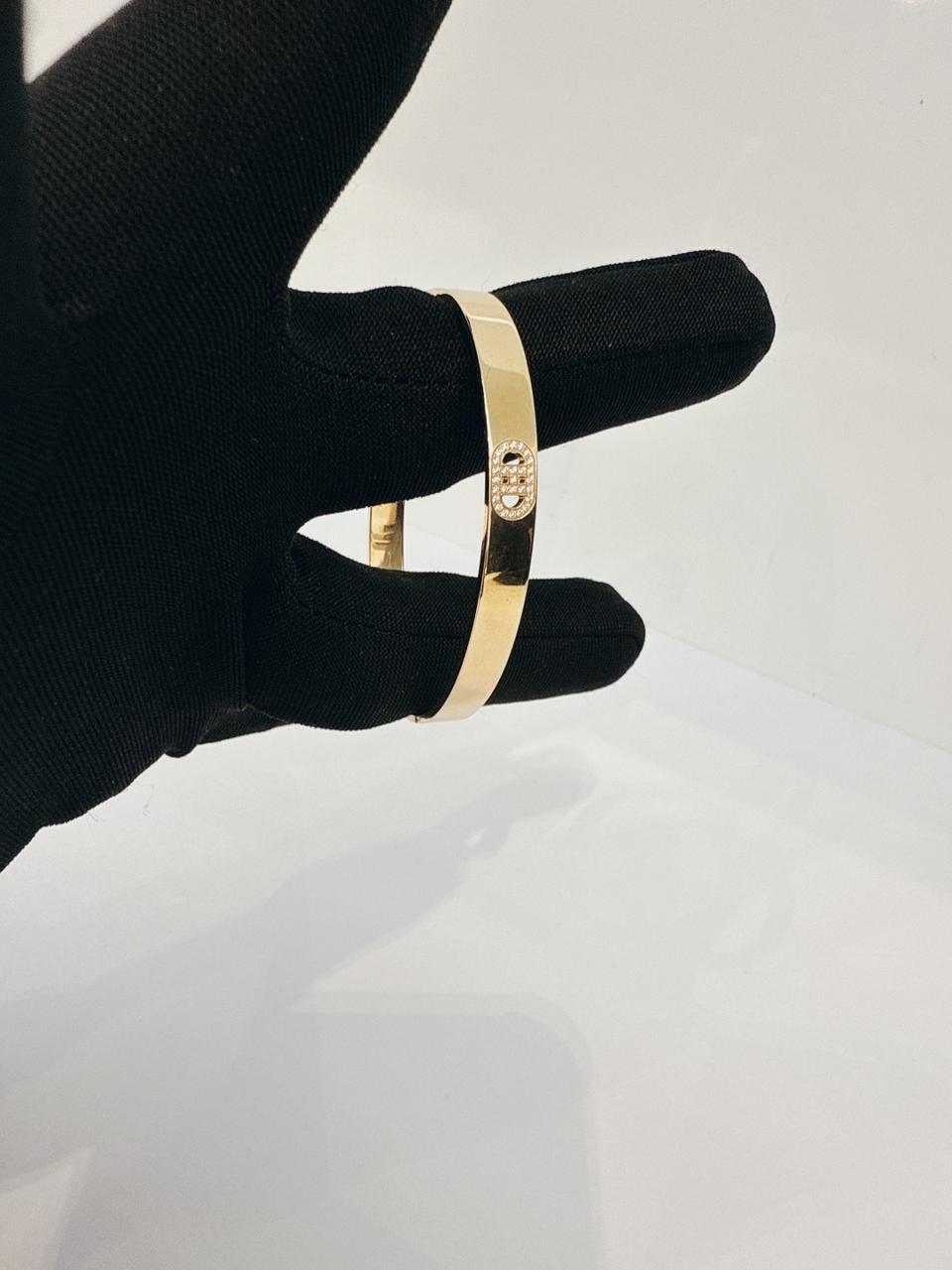 ROSE GOLD AND DIAMOND H D'ANCRE BRACELET SMALL MODEL