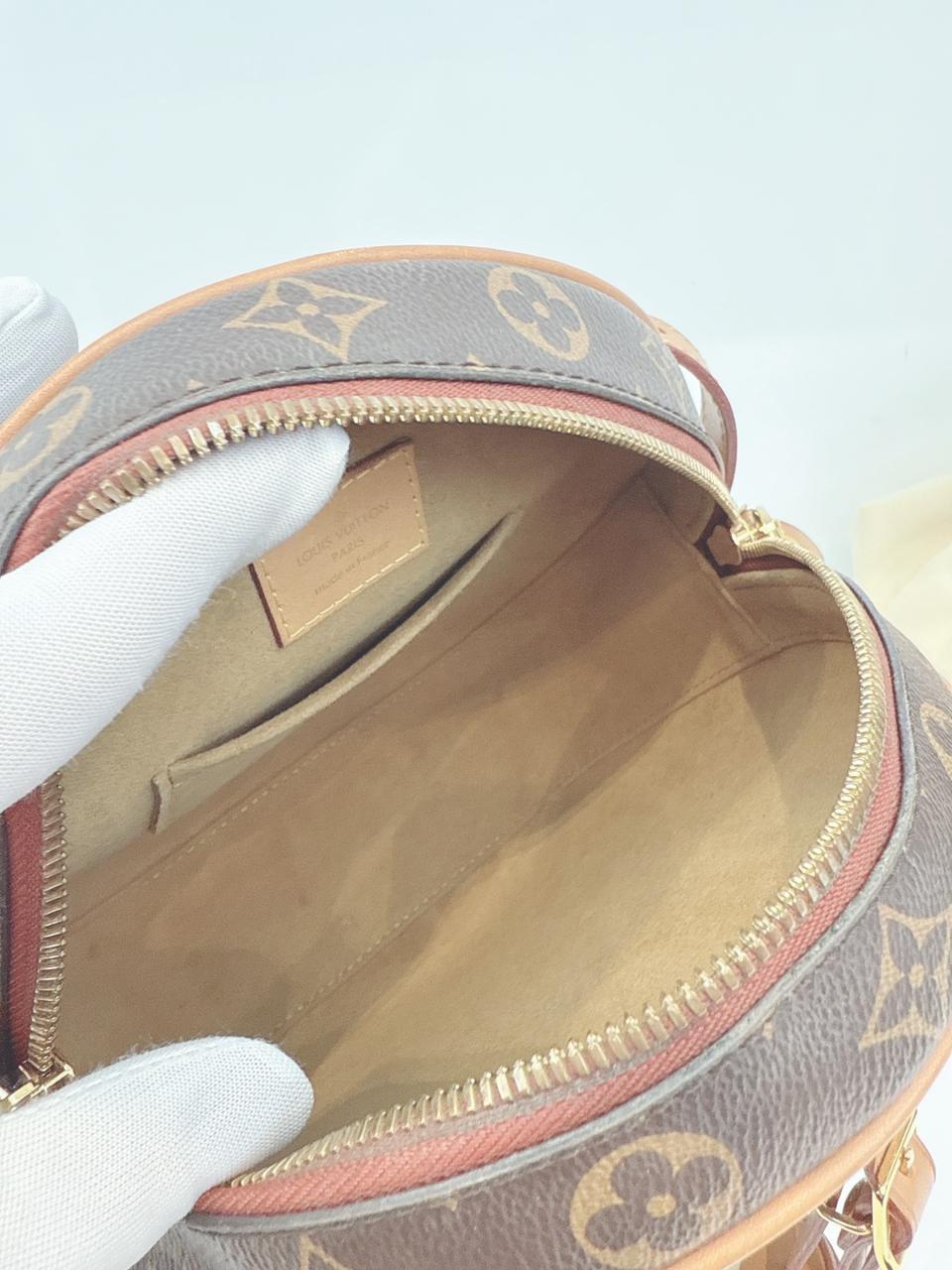BROWN MONOGRAM CANVAS BOITE CHAPEAU SOUPLE MM BAG