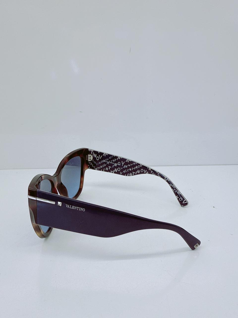 HAVANA BLUE CAT-EYE SUNGLASSES