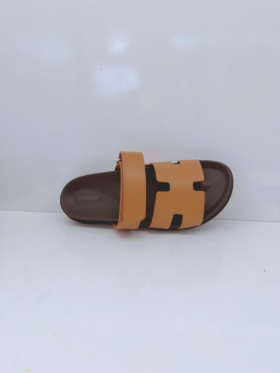 NATUREL CALFSKIN LEATHER CHYPRE SANDALS 43