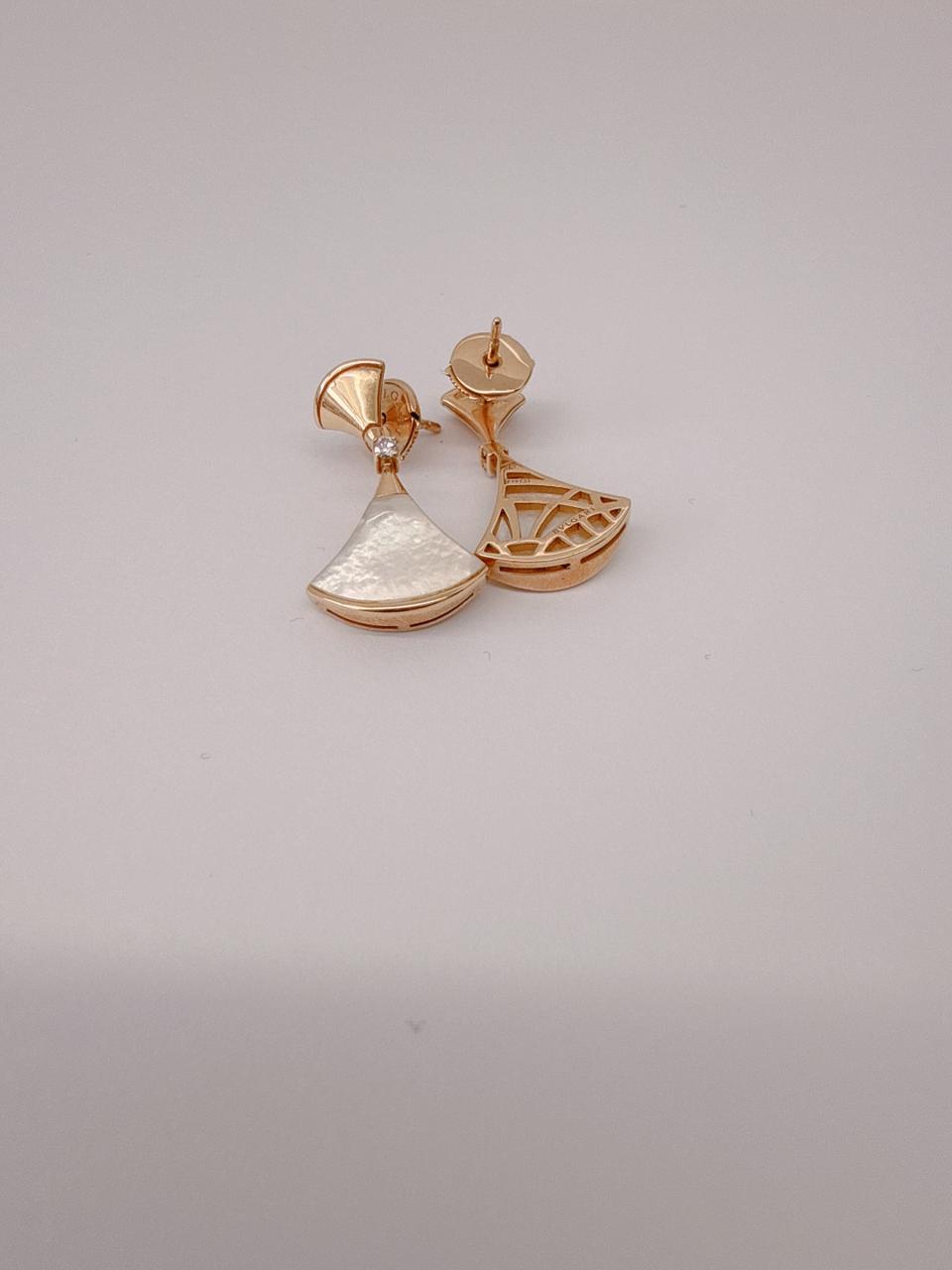 18K ROSE GOLD MOTHER OF PEARL DIAMOND DIVA'S DREAM EARRINGS