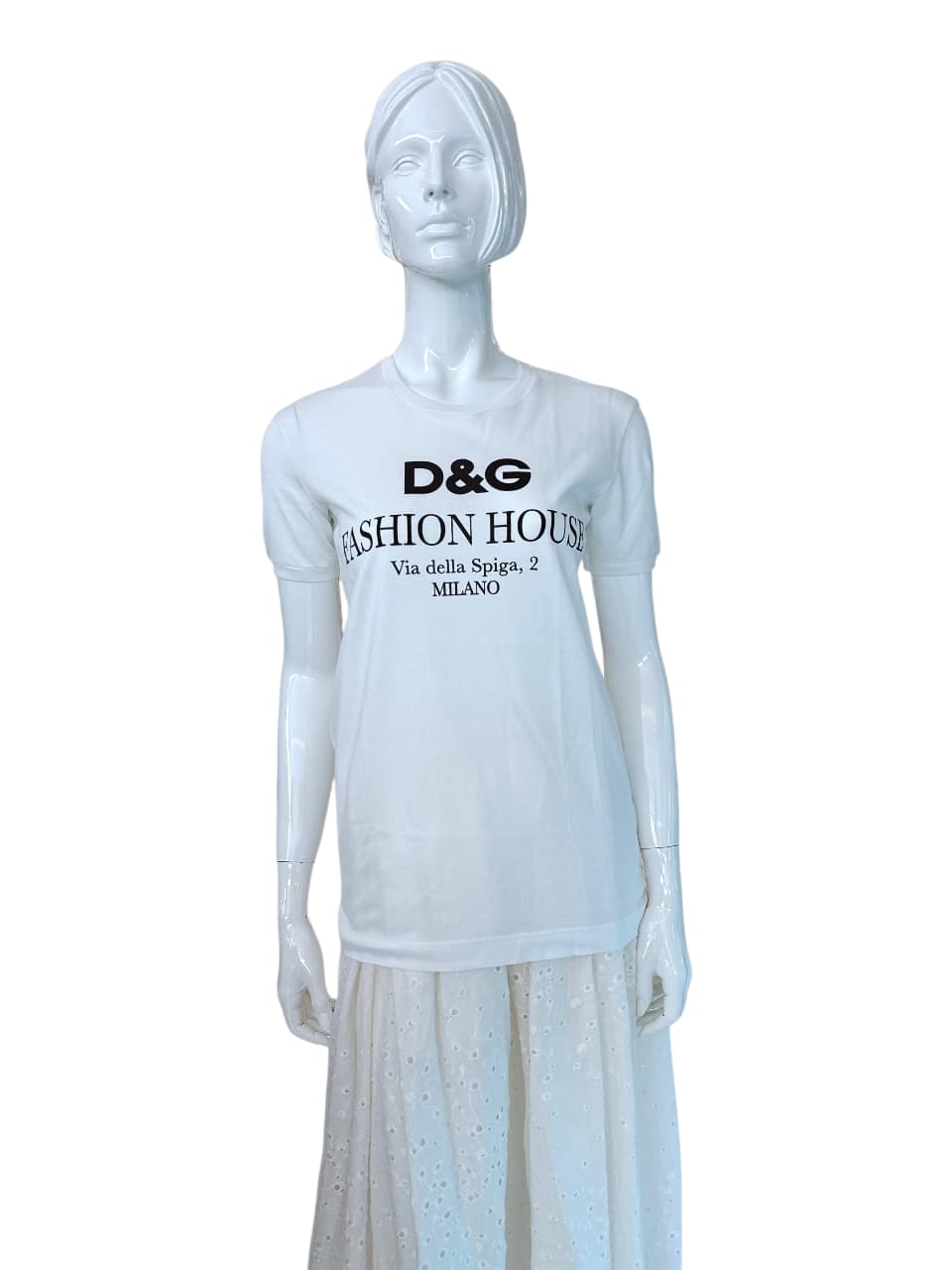 WHITE COTTON JERSEY T-SHIRT 38