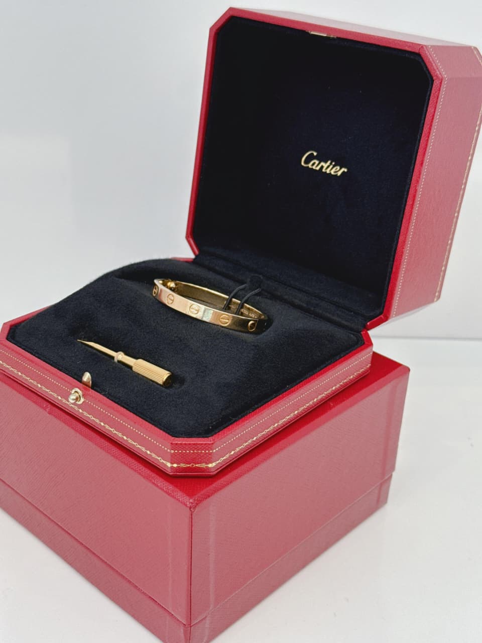 18K YELLOW GOLD BANGLE LOVE BRACELET, CLASSIC MODEL 17