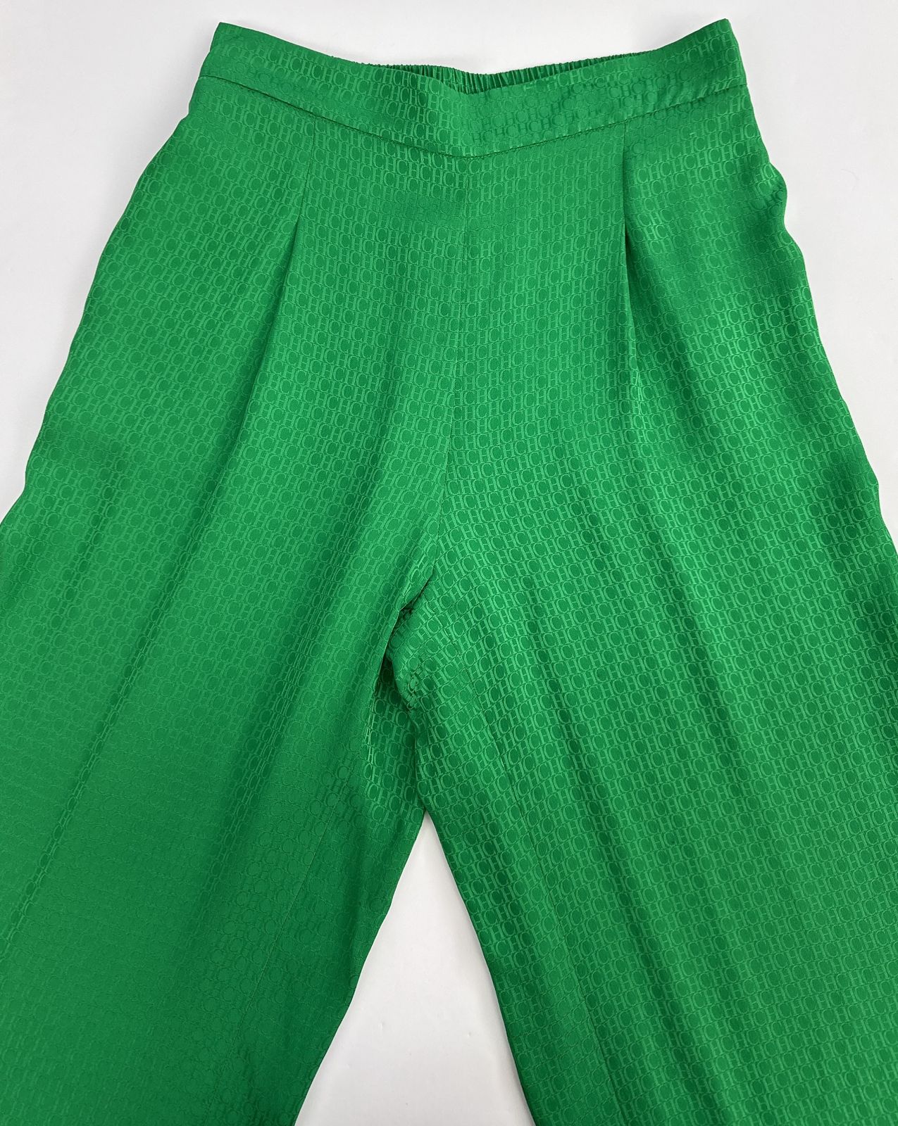 GREEN LOGO PATTERN PANTS XS