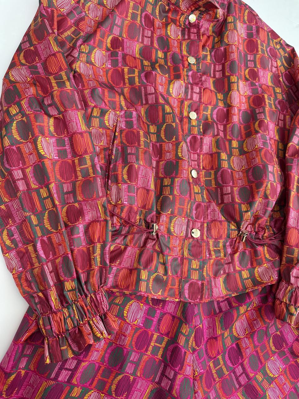 MULTICOLOR LIGHTWEIGHT LOGO PRINT JACKET AND TROUSER XS/2