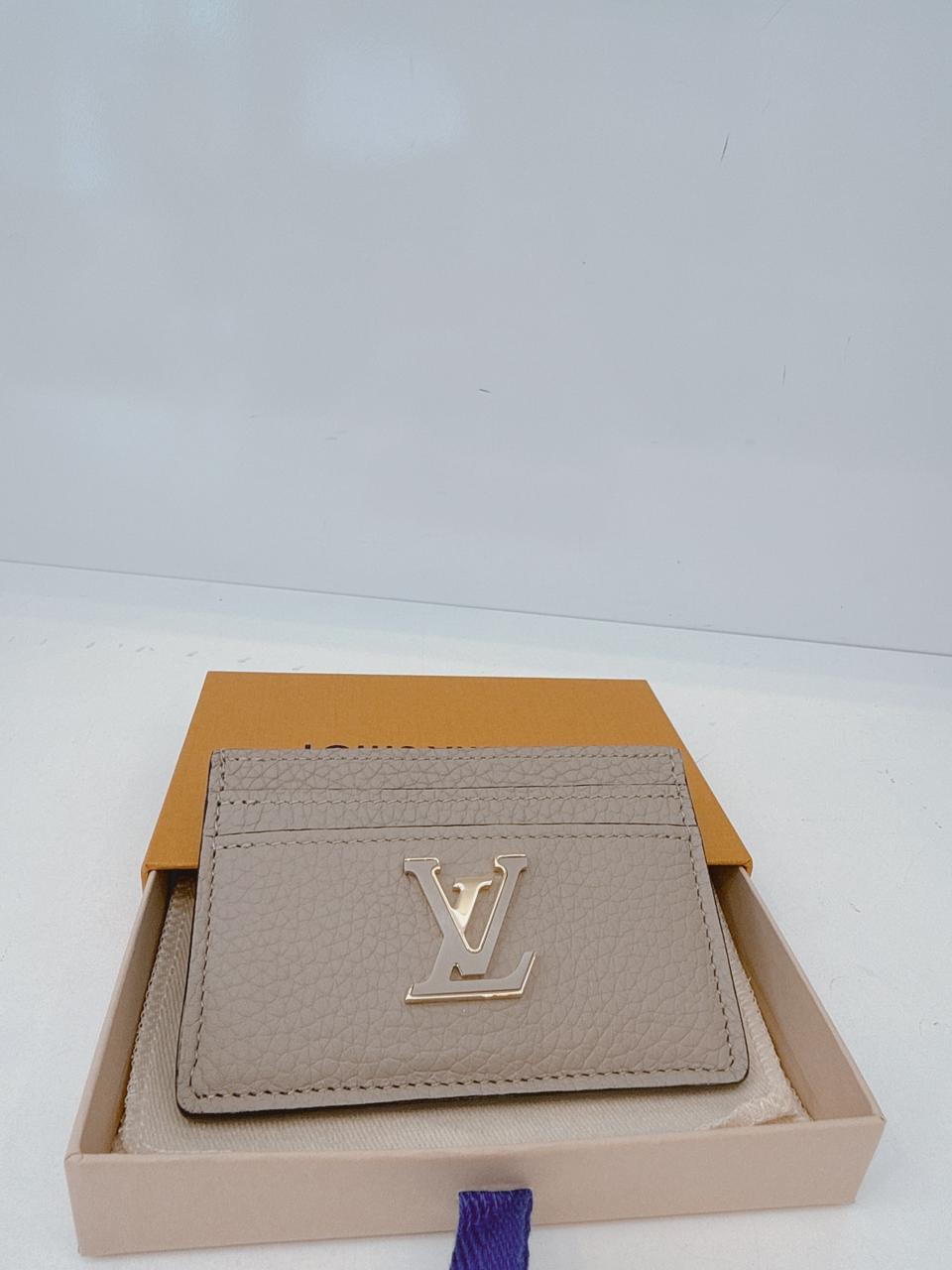 GALET SOFT GRAINED TAURILLON LEATHER CAPUCINES CARD HOLDER