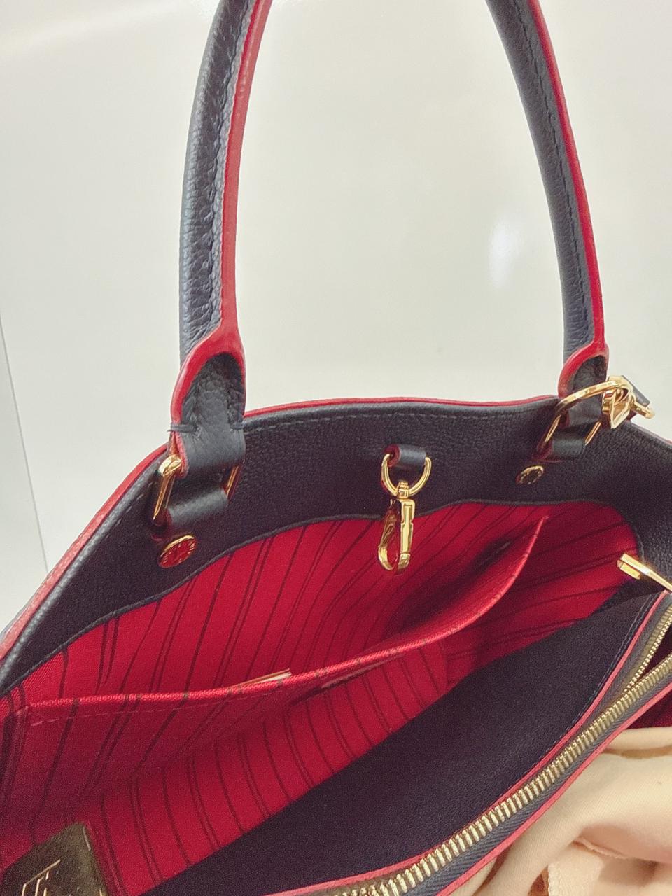 MARINE ROUGE MONOGRAM EMPREINTE LEATHER MONTAIGNE MM BAG