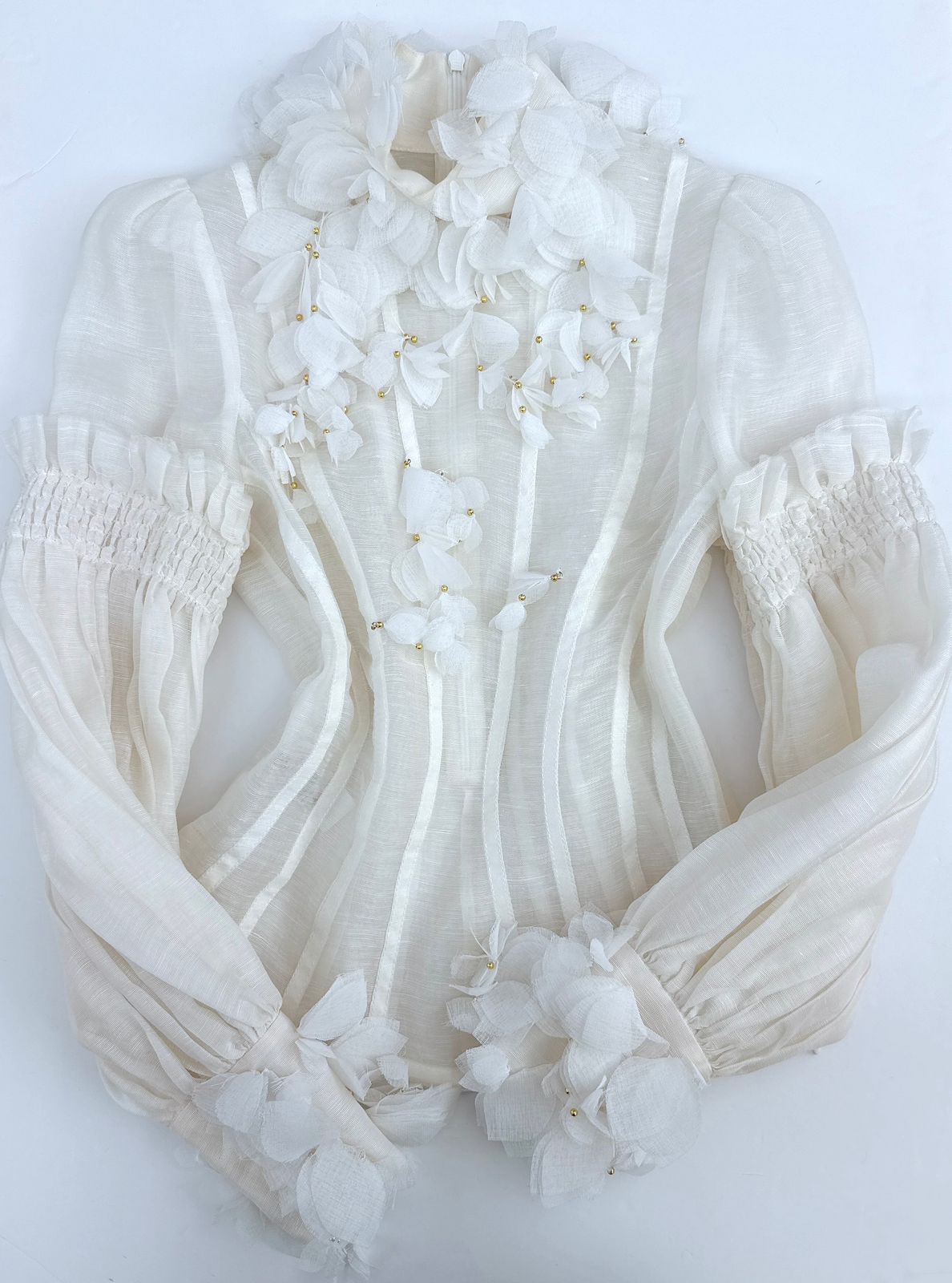 WHITE POSTCARD MACRAME-LACE EMBROIDED-VIOLE TOP 0