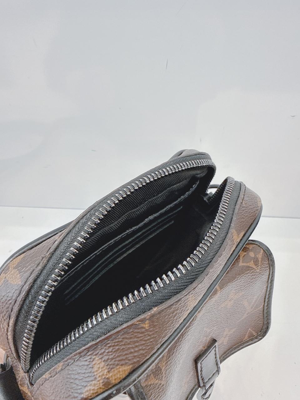 BROWN BLACK MONOGRAM MACASSAR CHRISTOPHER WEARABLE WALLET
