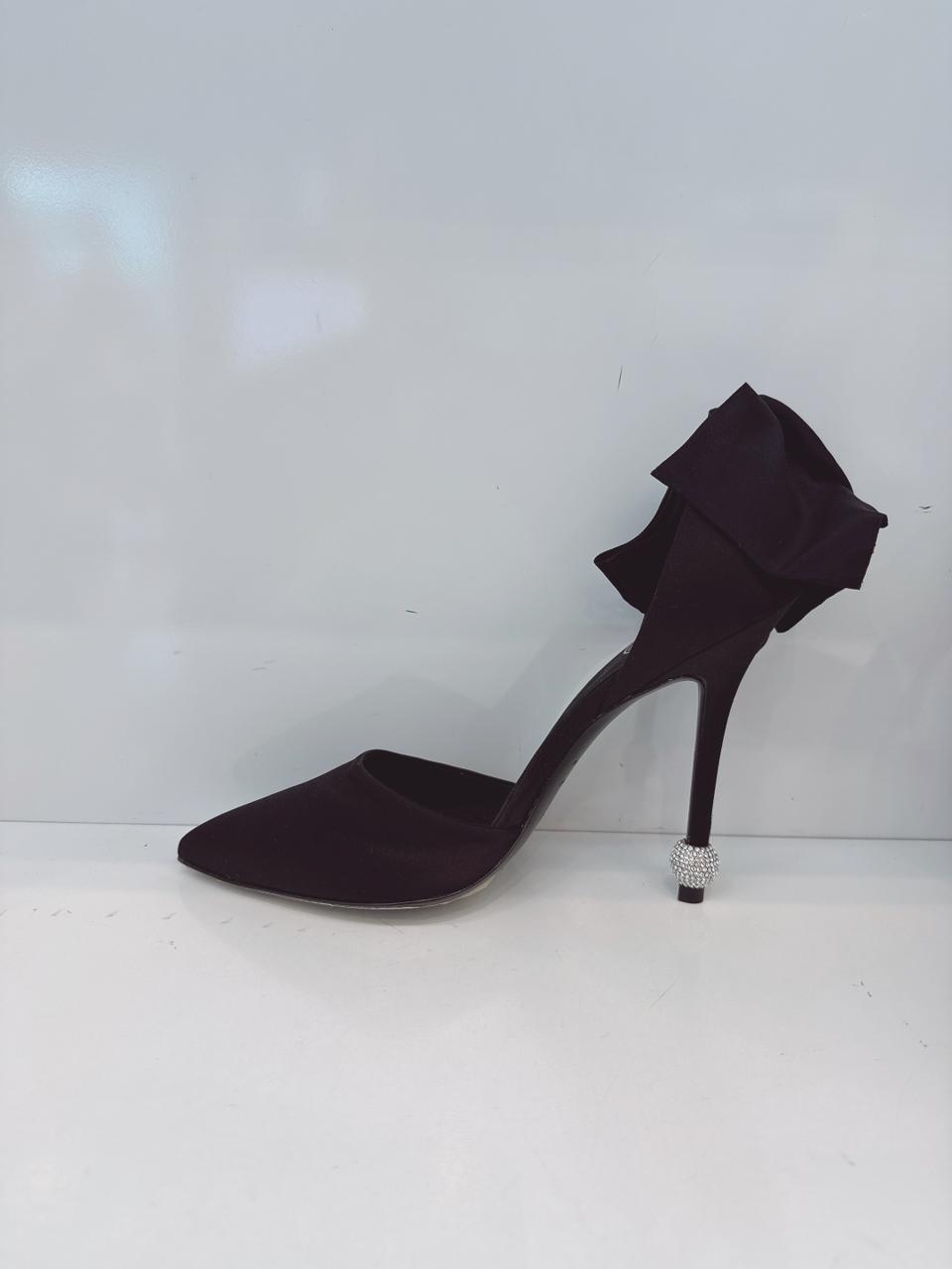 DORSAY PAPILLON BOW AND CRYSTAL-EMBELLISHED SATIN PUMPS 39