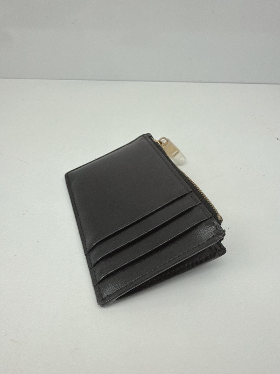 BLACK SHINY CALFSKIN ZIPPED TRIOMPHE CARD HOLDER