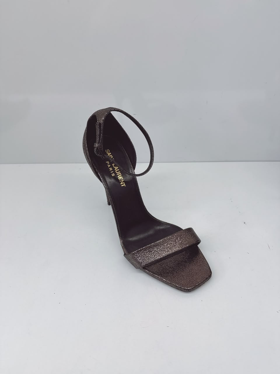 METALLIC BRONZE GUNMETAL FINISH AMBER 105 SANDALS 37
