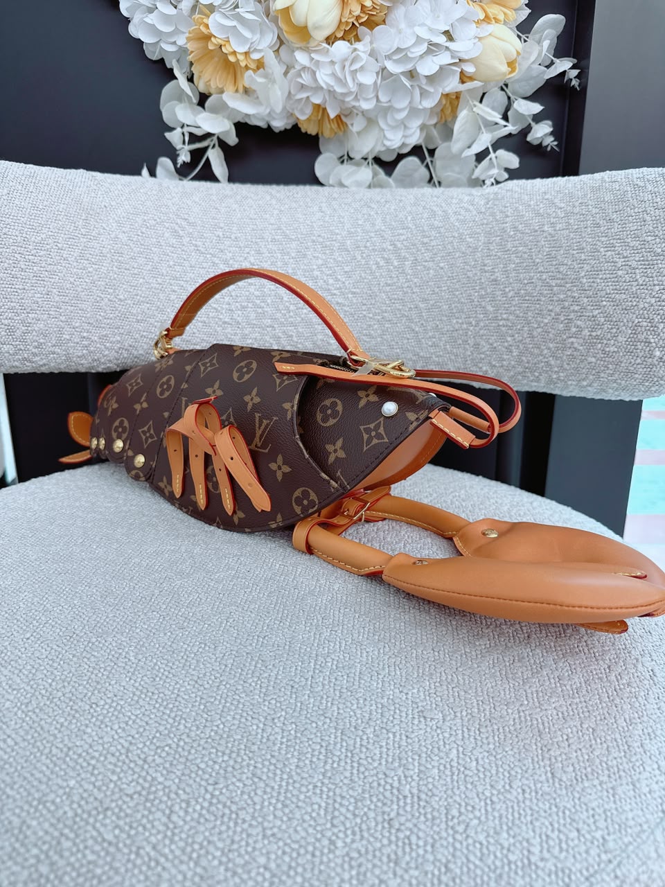 BROWN MONOGRAM CANVAS LOBSTER WEARABLE WALLET