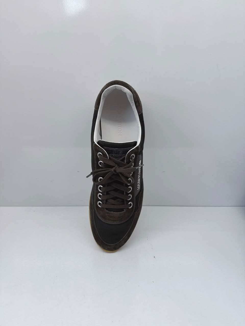 DARK GREEN SUEDE LEATHER AND NYLON TRAINERS LOW TOP SNEAKERS 10