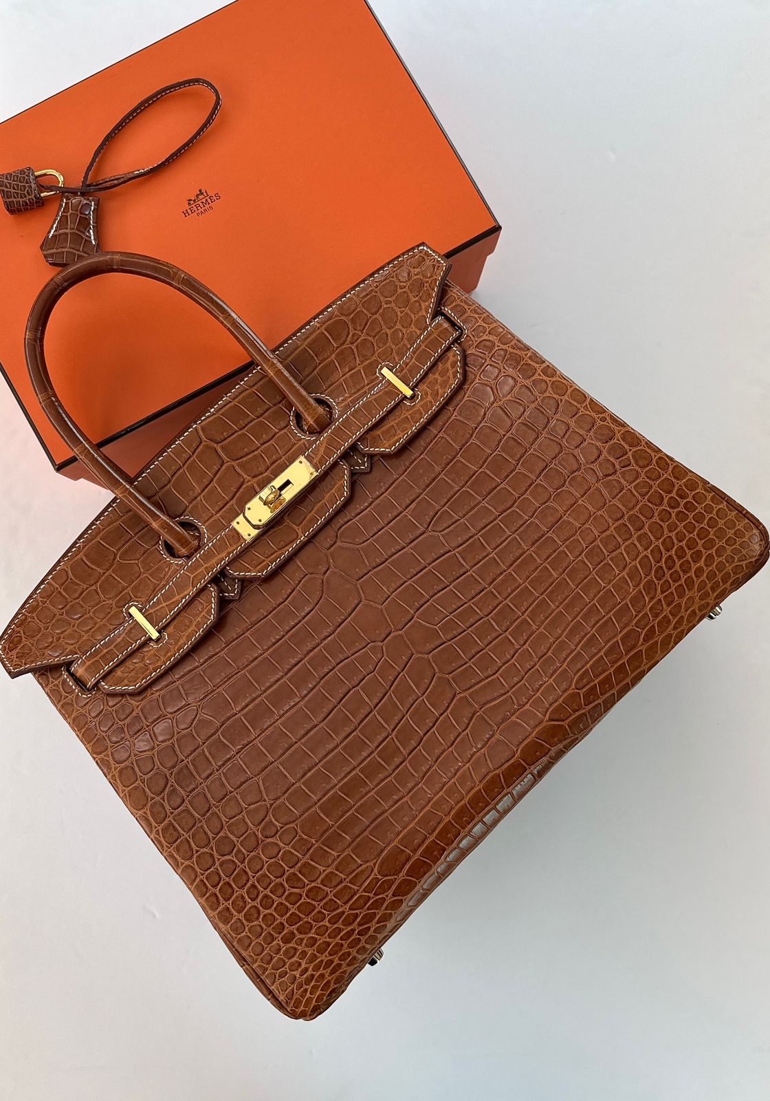 FAUVE MATTE POROSUS CROCODILE BIRKIN 35 GOLD HARDWARE