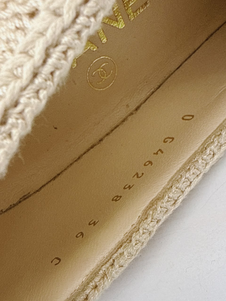 BEIGE KNIT QUILTED TEXTURED CC TURNLOCK LOAFERS 36C