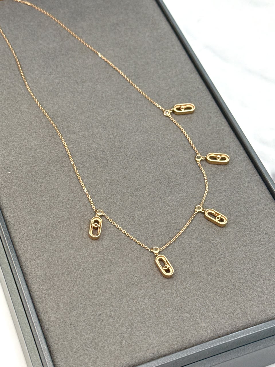 ROSE GOLD MOVE UNO PAVE DIAMOND CHOKER NECKLACE