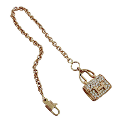 18K ROSE GOLD DIAMOND CONSTANCE PENDANT NECKLACE AND AMULETTES CONSTANCE BRACELET  SET