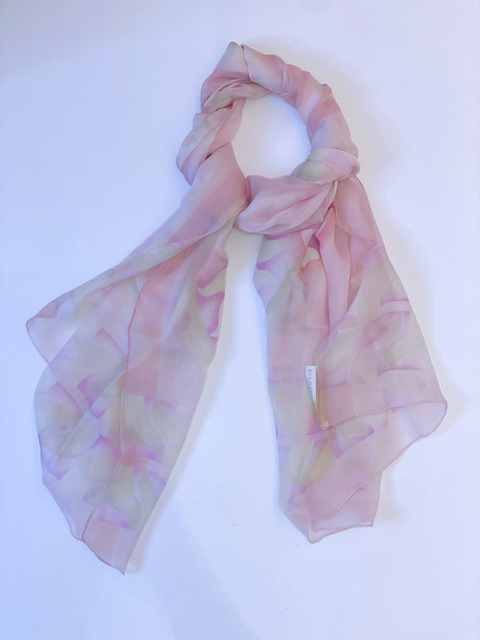PINK PRINTED SILK SCARF