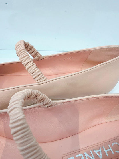 LIGHT PINK BLACK MARY JANES BALLET FLATS 41