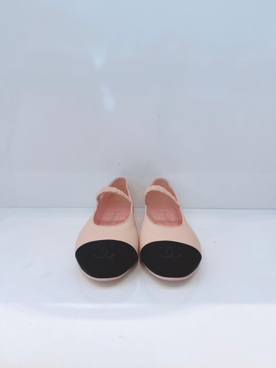 LIGHT PINK BLACK MARY JANES BALLET FLATS 41
